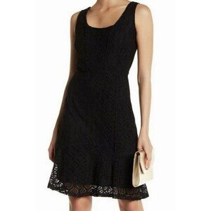 NANETTE NANETTE LEPORE SLEEVELESS LACE FIT & FLARE LACE BLACK DRESS SZ 12 NWT